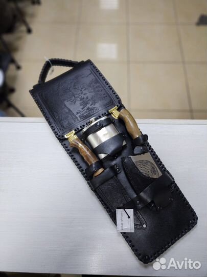 Набор шампуров в кожаном чехле Беркут 1