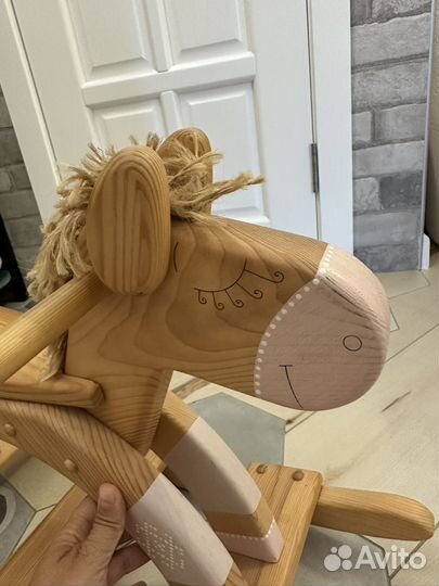 Качалка лошадь детская деревянная