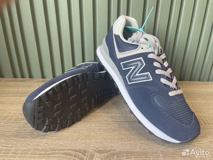 New Balance 574 Navy White Кроссовки