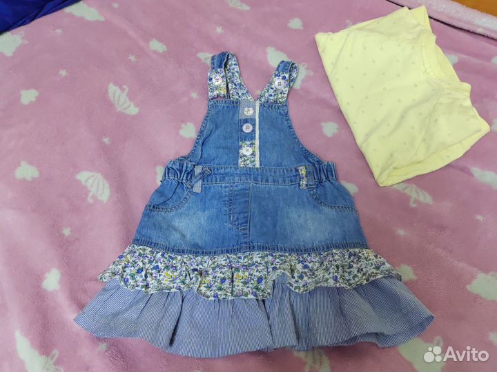 Джинсовый сарафан для девочки 86