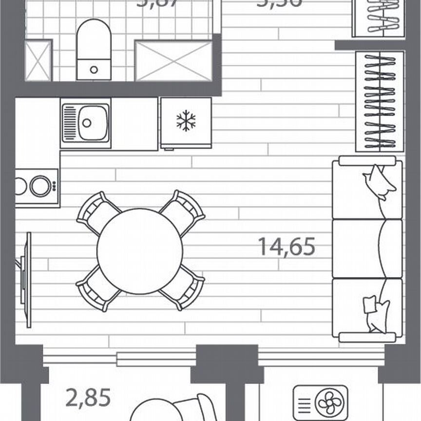 Квартира-студия, 22,7 м², 8/13 эт.