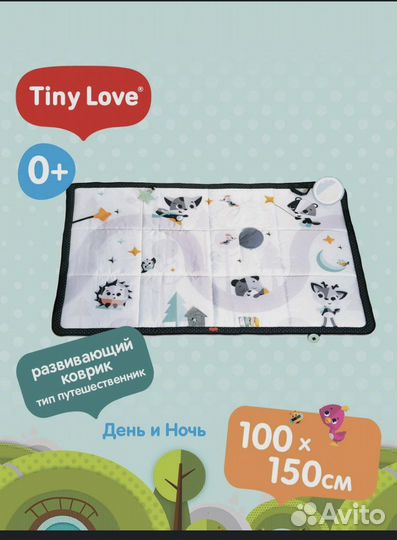 Развивающий коврик tiny love день и ночь полотно