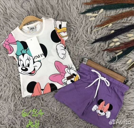 Летний комплект Мини Маус р.74-80