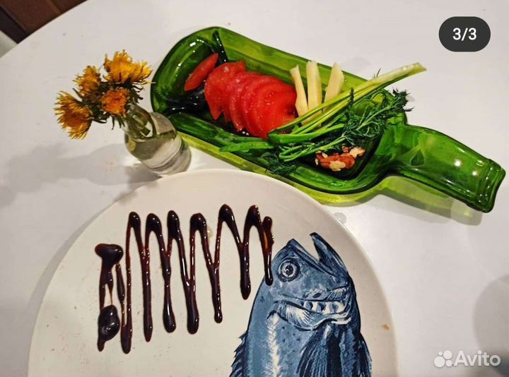 Тарелка менажница из бутылки