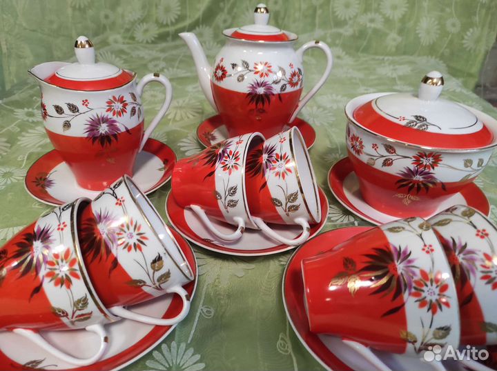 Послевоенный фарфор сервиз 50-60 годы барановка