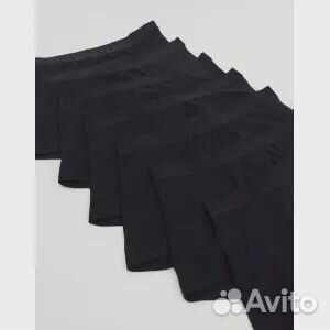 Набор из 7 черных трусов из смесового хлопка ASOS