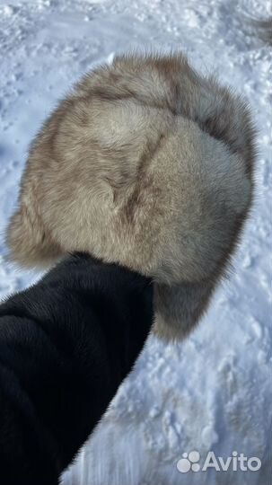 Шапка ушанка норковая женская