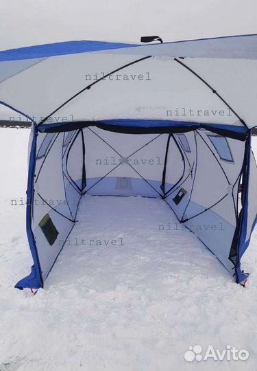 Трехслойная палатка-куб для зимней рыбалки 400x200