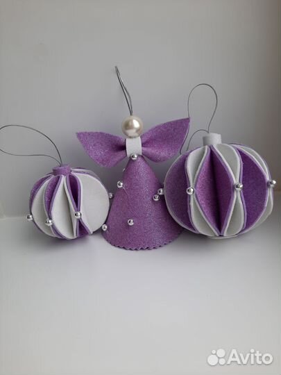 Набор елочных украшений ручной работы