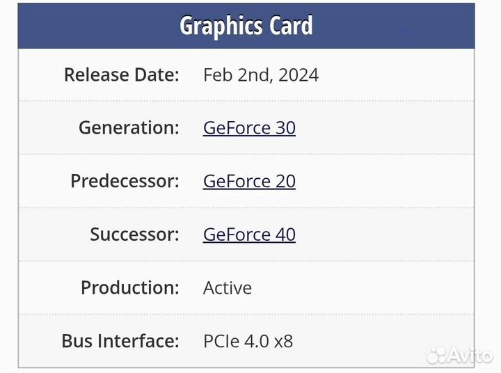 RTX 3050 (новая)