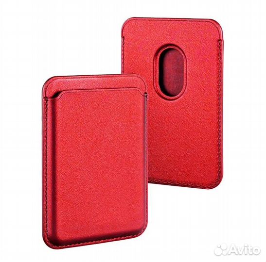 Картхолдер на магните MagSafe красный