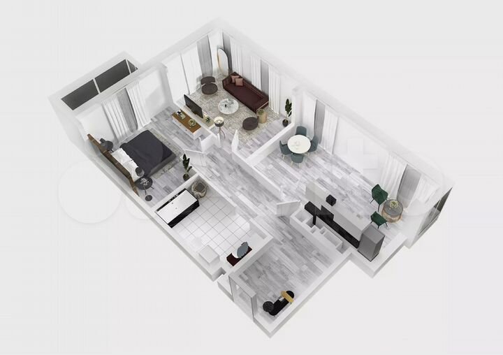 2-к. квартира, 77,3 м², 2/8 эт.