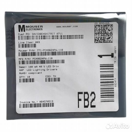 1 шт PCA9624PW,118 Микросхема Драйвер Светодиода 1