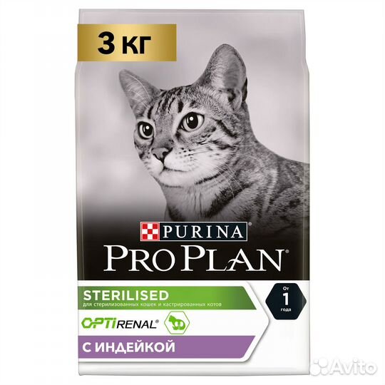 Корм Purina Pro Plan Sterilised optirenal 3 кг