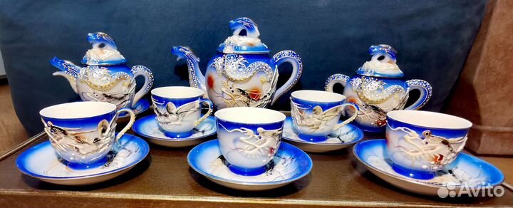 Сервиз из костяного фарфора Дракон, Литофан Гейши