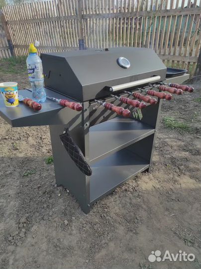 Гриль - мангал с крышкой, с термометром