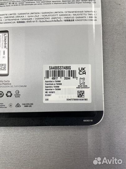 SSD накопитель Kingston A400 480Gb, 2.5