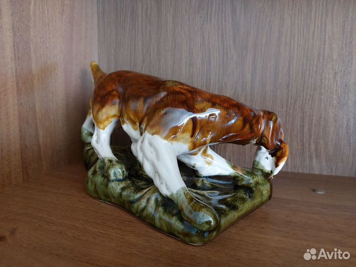 Собака на охоте. Статуэтка СССР ретро