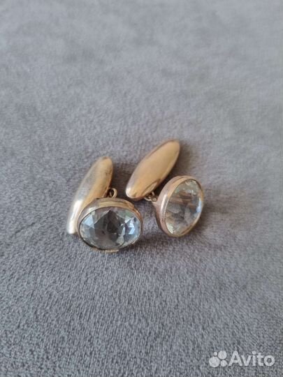 Запонки горный хрусталь