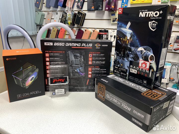 Ryzen 5600 комплект мать+проц+память+охлад