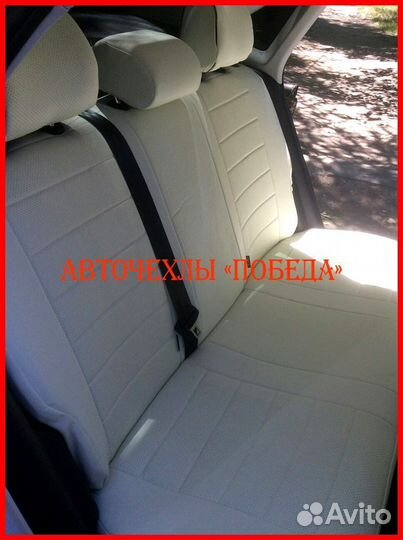 Чехлы Volkswagen Polo 1 из экокожи белые Классика