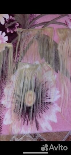 Волосы натуральные на заколках