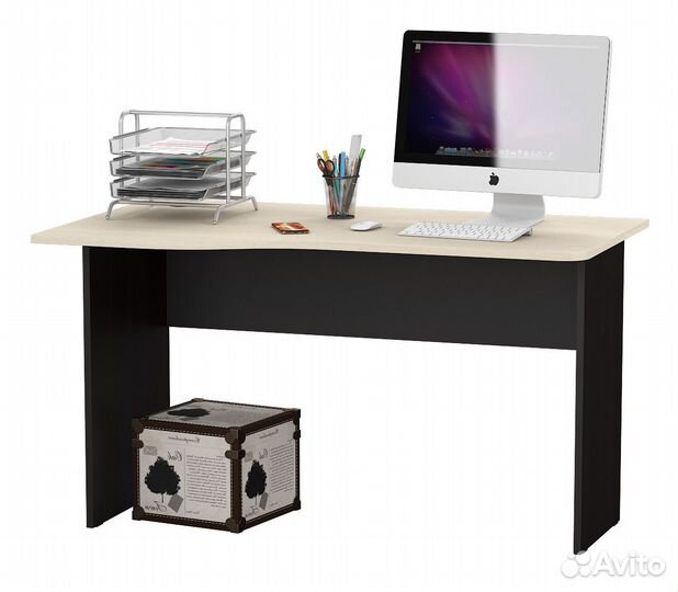 Стол письменный мд 1.04, цвет венге/дуб, универсал