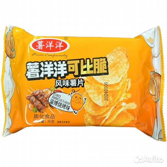 Чипсы ShuYangyang Crispy барбекю 30г оптом