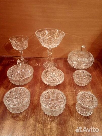 Хрусталь.Блюда.Вазы.Рюмки-стопки.Икорницы.Розетки