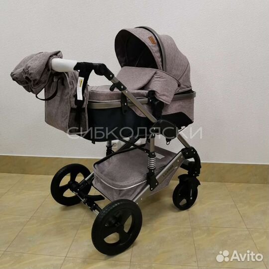 Коляска трансформер 2 в 1 luxmom 555 2В1 корич