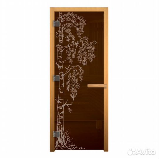 Дверь для Бани стекло Бронза 