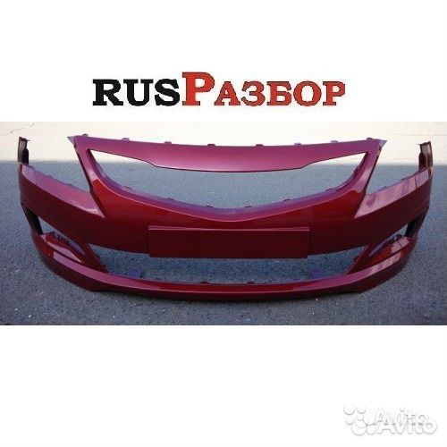 Бампер окрашенный Хендай Солярис 2015 Красный