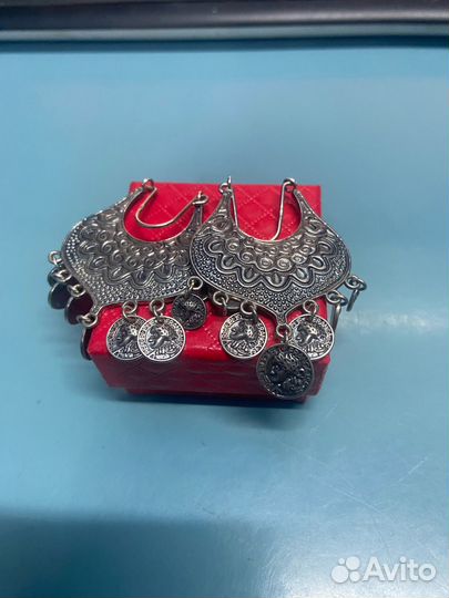 Серьги серебряные в египетском стиле