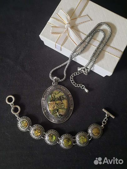 Комплект ожерелье браслет
