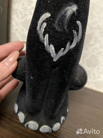 Кошка копилка черная б/у 33 см