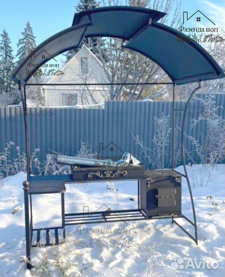 Мангал с печью под казан