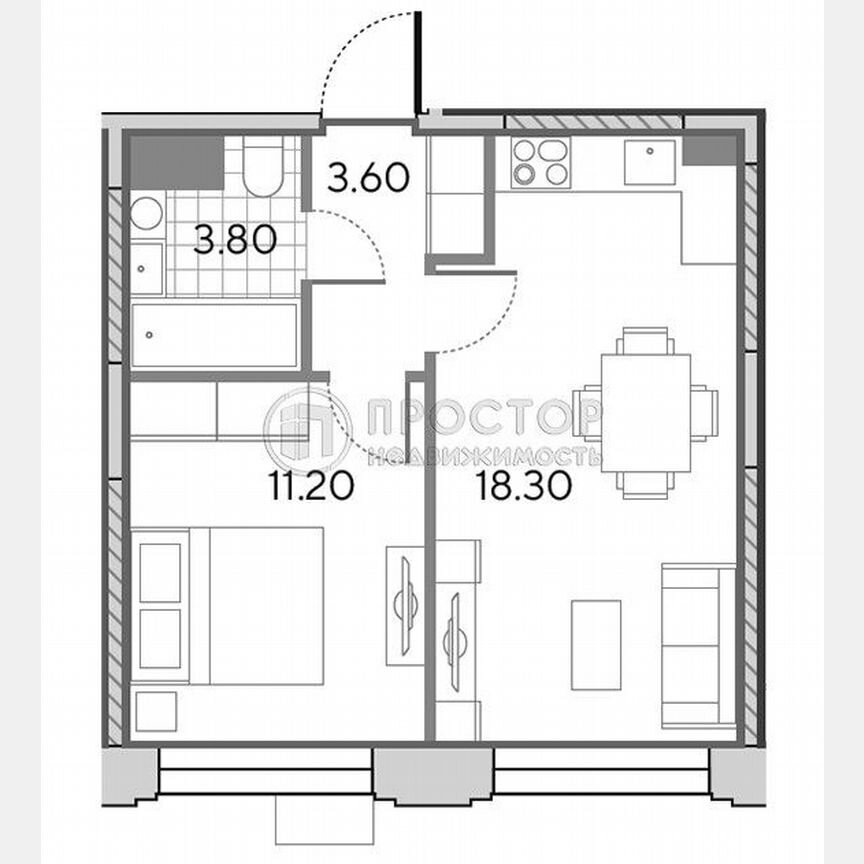 1-к. квартира, 36,9 м², 3/14 эт.