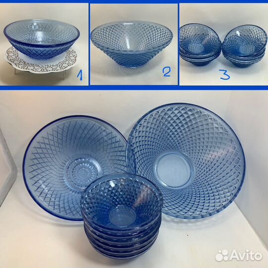 Посуда СССР из цветного стекла