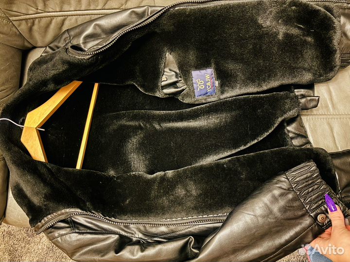 Кожаная куртка зимняя с мехом