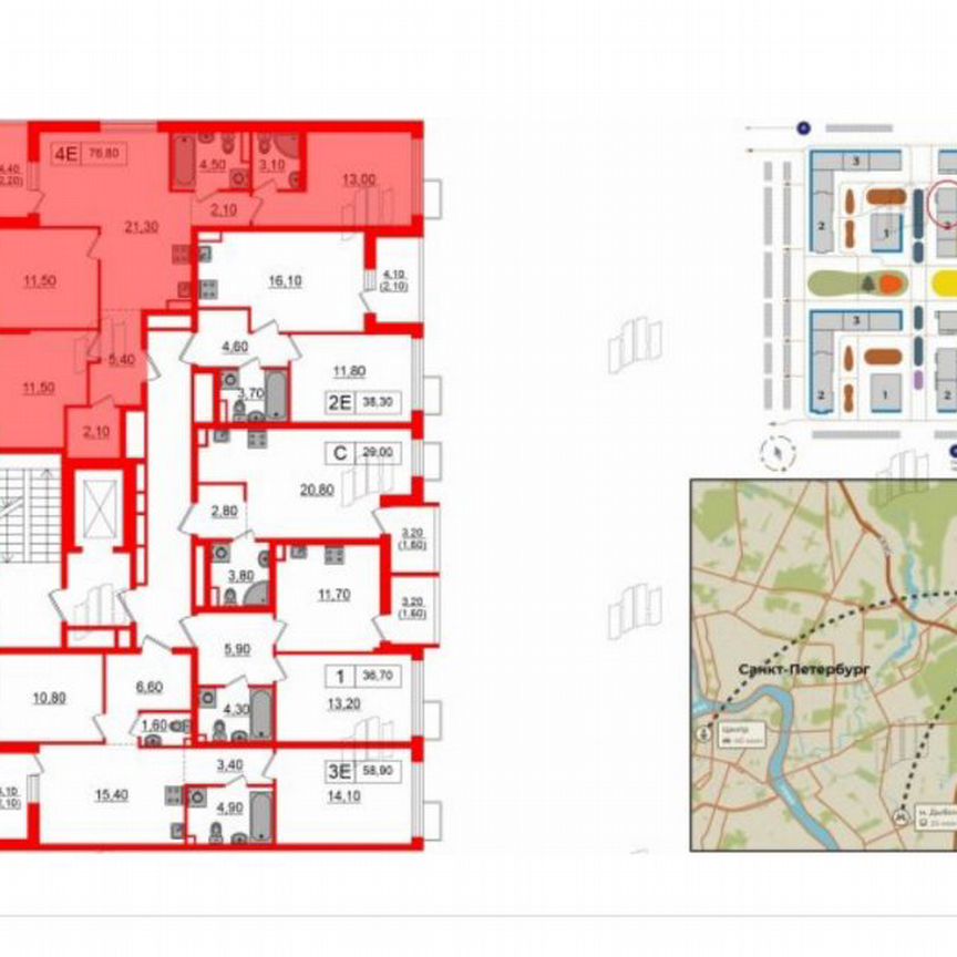 3-к. квартира, 77,9 м², 7/7 эт.