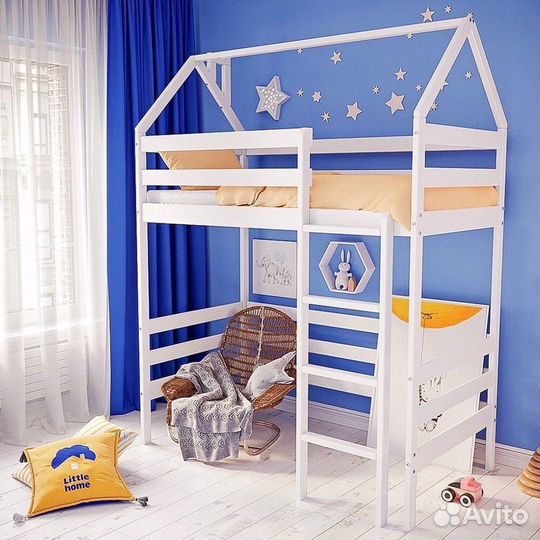 Кровать-чердак «Массив 006» с крышей