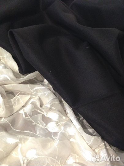 Ткань драп чёрный шерсть 2,45 х 1,40 (м) отрез