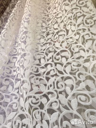 Тюль готовый, органза вензель