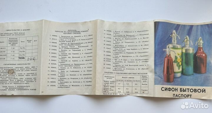 Баллончики для сифона СССР (для газации воды)