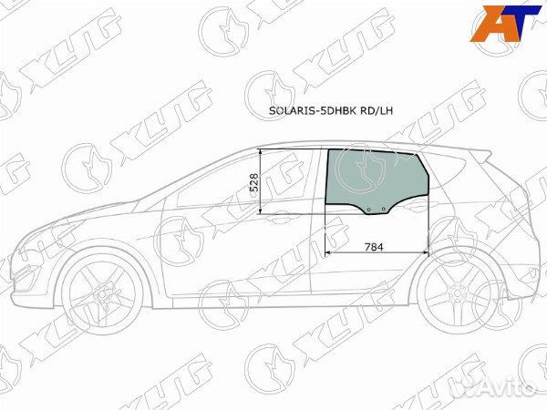 Стекло боковое опускное hyundai accent