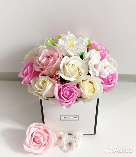 Подарок, цветы из вспененного мыла