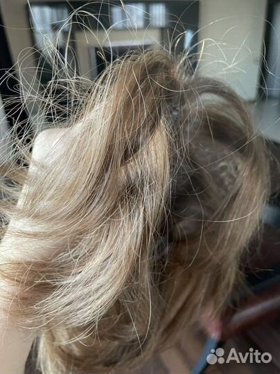 Накладная челка новая натуральный волос