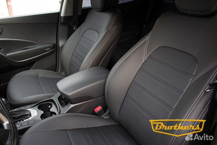 Чехлы Премиум Класса Hyundai Santa FE 3 черные