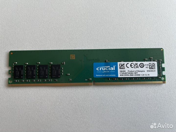 Озу Crucial 4gb DdDR4 2666 MHz