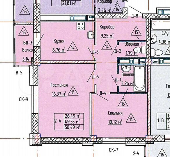2-к. квартира, 50,5 м², 8/19 эт.